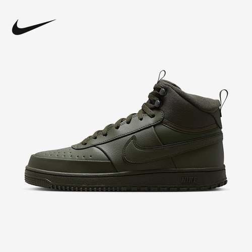 Nike耐克男鞋板鞋冬新款COURT VISION橄榄绿高帮运动鞋DR7882-300