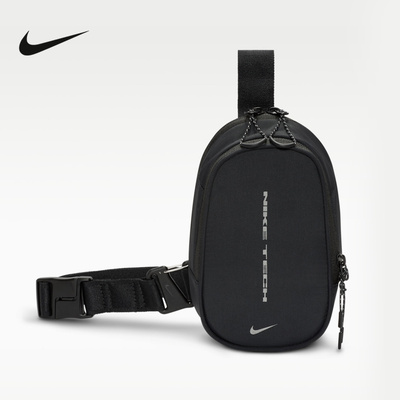 NIKE耐克单肩包拉链口袋胸包2026新款反光收纳拼接小包IU1421-010