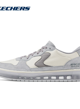 Skechers斯凯奇男士舒适透气运动鞋百搭缓震休闲板鞋 254066/GRY