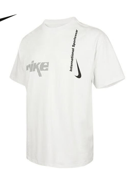 Nike耐克短袖男夏季新款宽松LOGO印花透气棉质运动T恤HQ9263-121