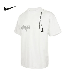 Nike耐克短袖男夏季新款宽松LOGO印花透气棉质运动T恤HQ9263-121
