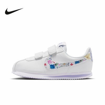 NIKE耐克小童鞋26春新款CORTEZ印花运动鞋魔术贴休闲鞋IO9257-100