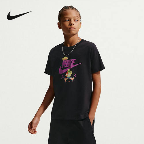 NIKE耐克男女童短袖夏新款图案印花半袖针织衫运动T恤IO1987-010