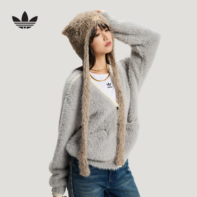 adidas阿迪达斯三叶草新年款马年毛绒护耳猫耳帽春女针织帽KH0285,运动包/户外包/配件,运动帽,淘宝优惠券,粉丝福利购,淘宝优惠卷