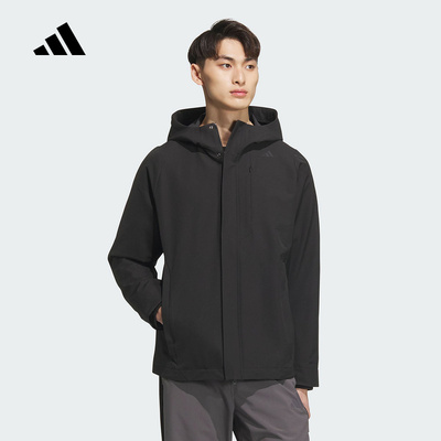 adidas阿迪达斯武宗商务通勤拒水连帽外套2025冬男梭织夹克KC5913
