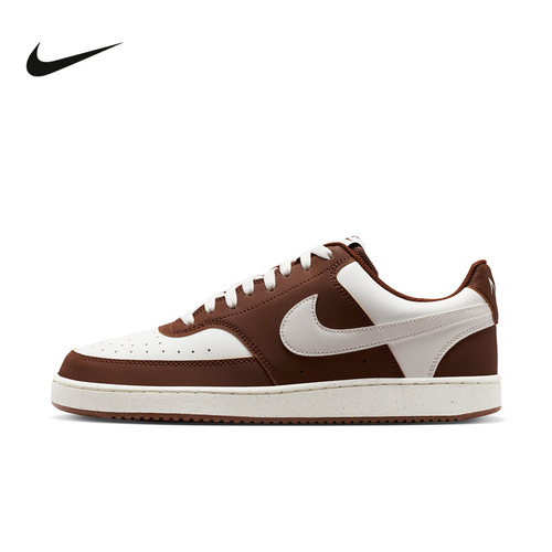 NIKE耐克男鞋白棕Court Vision低帮复古板鞋休闲运动鞋IM0459-105