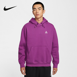 505 DZ3393 Nike耐克卫衣男冬新款 ACG户外加绒宽松紫色连帽套头衫