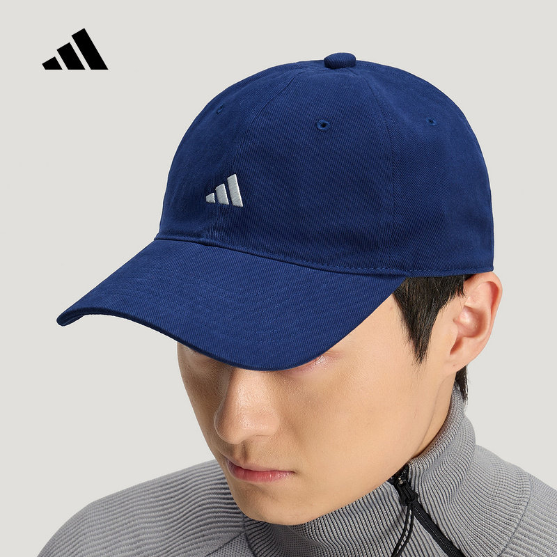 adidas阿迪达斯显脸小遮阳鸭舌帽子2026春中性深蓝色运动帽KR2611