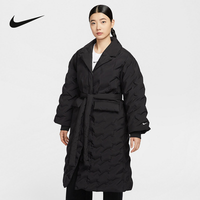 Nike耐克女暖钩羽绒服夹克杨力维同款保暖风衣束腰外套IB2011-010