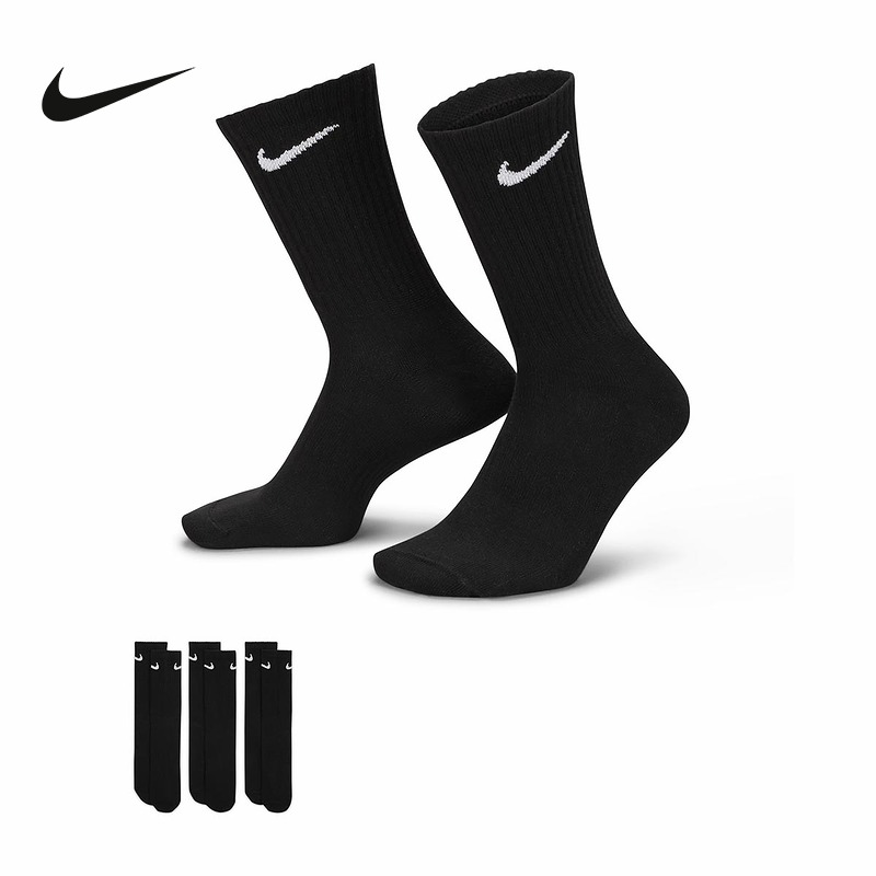 耐克男袜女袜三双装白色速干透气训练袜篮球中筒袜运动袜SX7676
