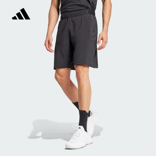 JG0994 2025夏男足球梭织短裤 adidas阿迪达斯篮球黑色中裤 五分裤