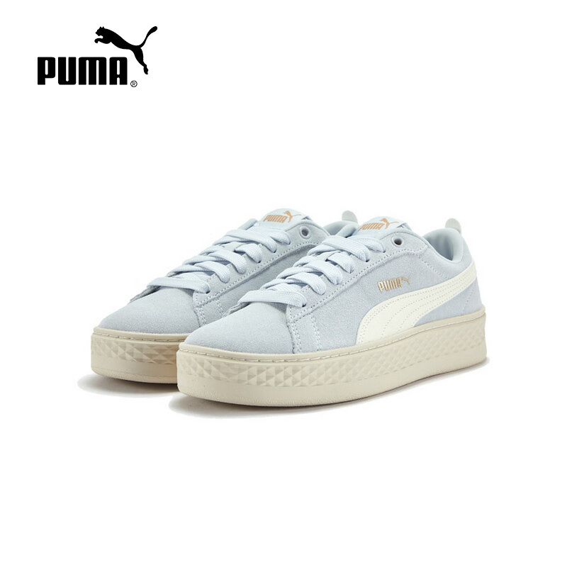 彪马2025夏季Smash 女子蕾哈娜翻毛皮增高松糕鞋低帮鞋 366488-17