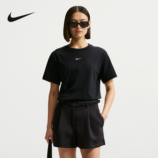 印花小标宽松棉质黑色圆领运动T恤IH7602 010 女夏季 NIKE耐克短袖