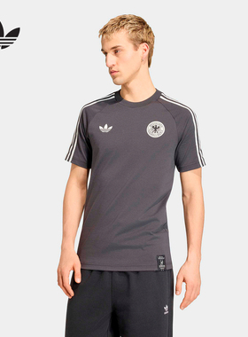 adidas阿迪达斯德国队足球训练半截袖2026春男运动短袖T恤 KG5097