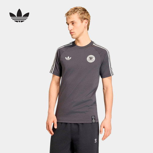 adidas阿迪达斯德国队足球训练半截袖2026春男运动短袖T恤 KG5097
