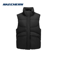 斯凯奇冬季女士轻盈防泼水户外立领梭织羽绒服马甲L425W021-0018