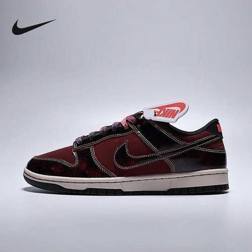 NIKE耐克男鞋熊猫DUNK low酒红低帮复古板鞋运动休闲鞋HQ1965-600