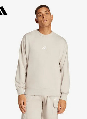 adidas阿迪达斯男子卫衣2025春季新款针织圆领运动套头衫 IN6087