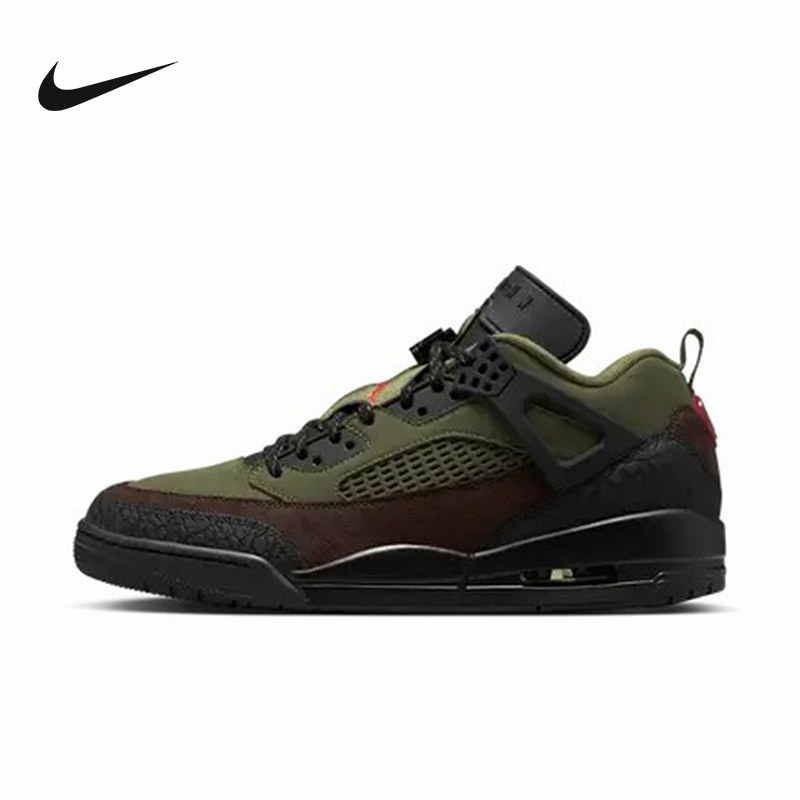 Nike耐克男鞋JORDAN SPIZIKE棕绿黑简版AJ4复古篮球鞋IH1782-200