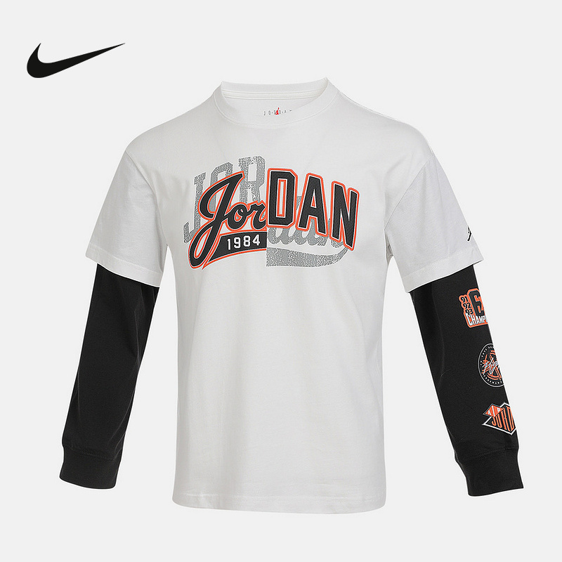 NIKE耐克男女大童短袖夏季Jordan印花休闲透气运动T恤IQ5335-133