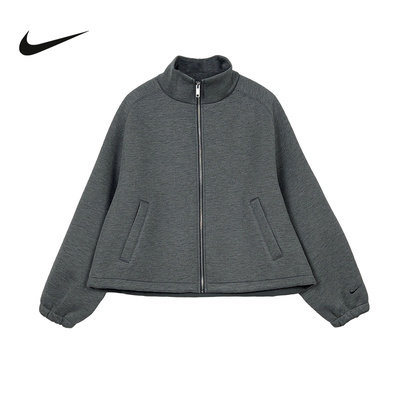 NIKE耐克女子刺绣logo立领防风休闲运动针织夹克外套IF0654-071