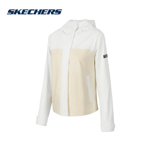 SKECHERS斯凯奇春季女子轻盈运动休闲连帽梭织外套 P423W090-02EP