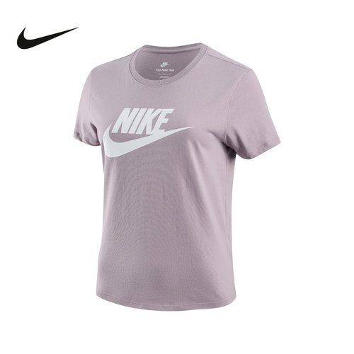 nike耐克女子印花T恤夏新款棉质休闲轻便透气圆领短袖DX7907-226