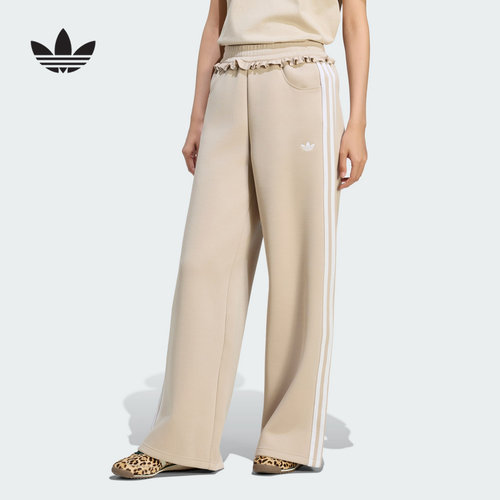 adidas阿迪达斯三叶草运动裤女2026秋休闲直筒太空棉长裤LG4318