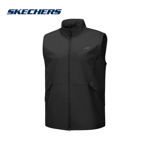 Skechers斯凯奇26夏季男士背心立领拉链无袖时尚舒适外套P326M028
