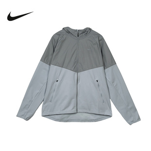 NIKE耐克男子轻薄训练跑步夹克冬新款 043 加绒拼接连帽外套HV2670