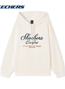 Skechers斯凯奇26春男女情侣款卫衣针织连帽套头衫L126U020/01B4