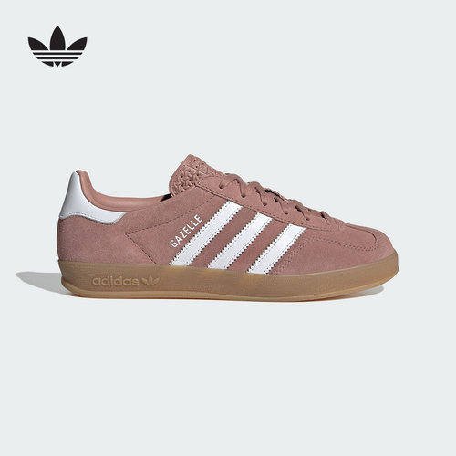 adidas阿迪达斯三叶草T头鞋2025秋女GAZELLE INDOOR德训鞋JS1397