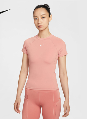 Nike耐克女小勾短款瑜伽训练修身款速干运动T恤衫短袖 FV7843-685