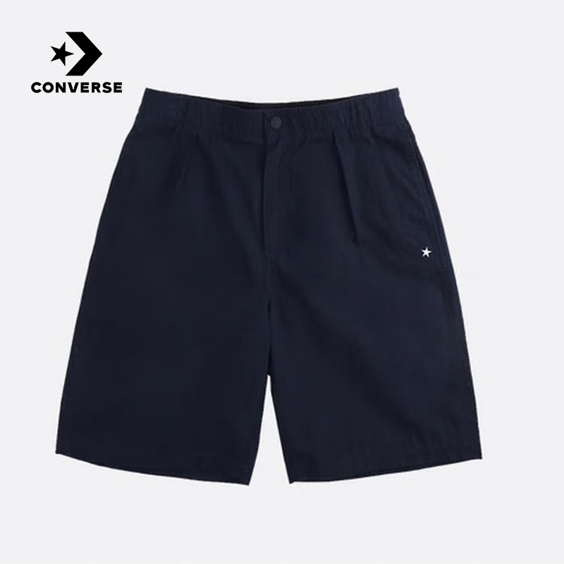 Converse匡威2025夏季男简约绣花复古抽绳中裤梭织短裤MCH602-695