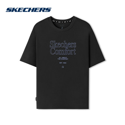 Skechers斯凯奇2025夏新款男款运动短袖休闲T恤衫 L325M005/0018