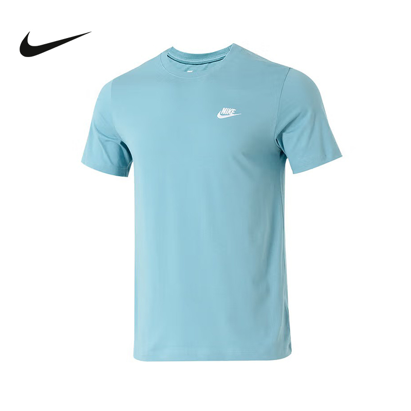 Nike耐克短袖男夏季休闲透气半袖运动衫刺绣柔软棉T恤AR4999-465