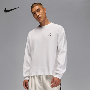 JORDAN耐克男子长袖针织衫华夫格上衣冬季棉质运动T恤IM6256-100