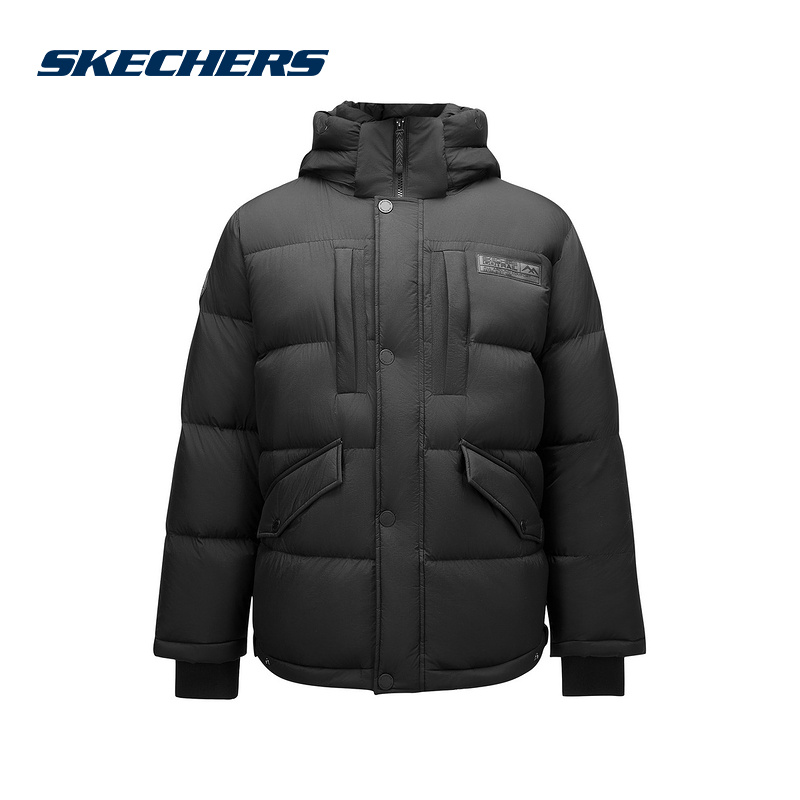 SKECHERS斯凯奇冬男运动休闲保暖短款羽绒服 L424M032-0018