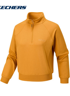 Skechers斯凯奇26春新款女士卫衣针织半拉链套头衫 P126W046/06DK