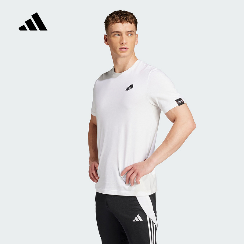 adidas阿迪达斯Copa主题足球风半截袖2025夏新款男短袖T恤 JJ1420