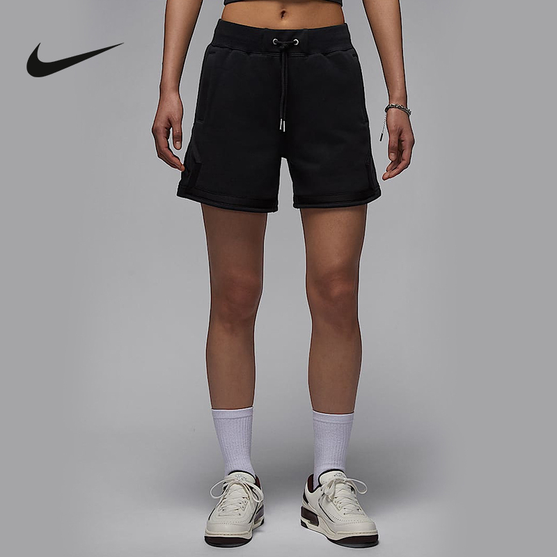 NIKE耐克短裤JORDAN女2025夏运动休闲法式毛圈针织短裤HJ1339-010