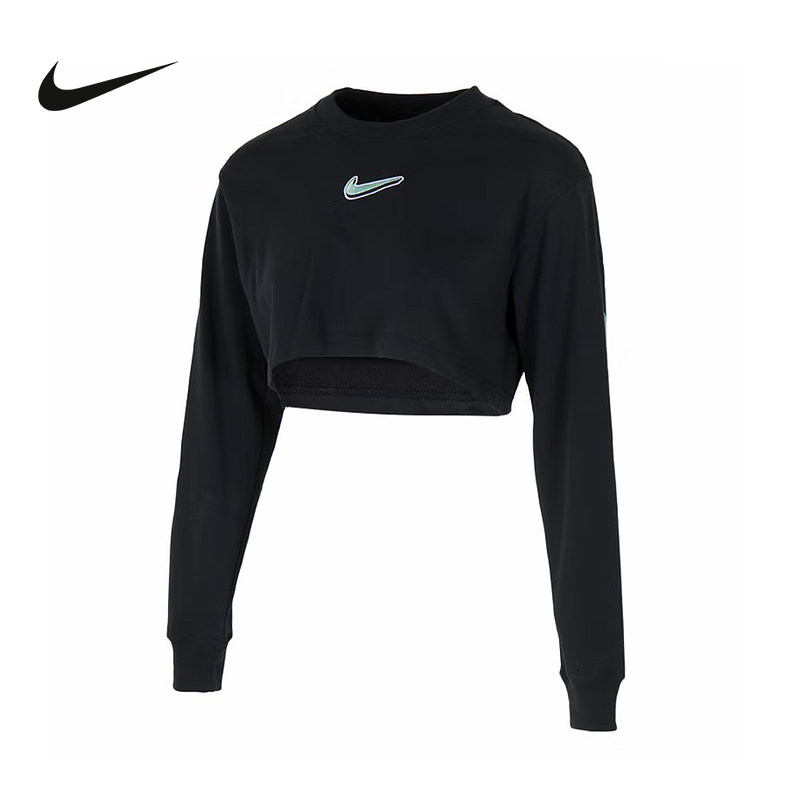 Nike耐克女子长袖T恤夏新款宽松印花高腰短裤露脐上衣HV5006-072,运动服/休闲服装,运动T恤,淘宝优惠券,粉丝福利购,淘宝优惠卷