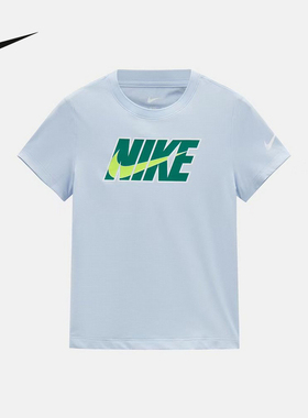 NIKE耐克男女童短袖针织衫夏LOGO印花休闲运动透气T恤IZ8365-407
