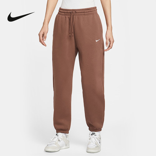 Nike耐克女子高腰加绒长裤秋冬新款宽松卫裤收口运动裤FZ5997-265