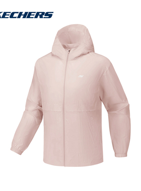 Skechers斯凯奇26夏季新款女士运动休闲夹克连帽梭织外套P226W197