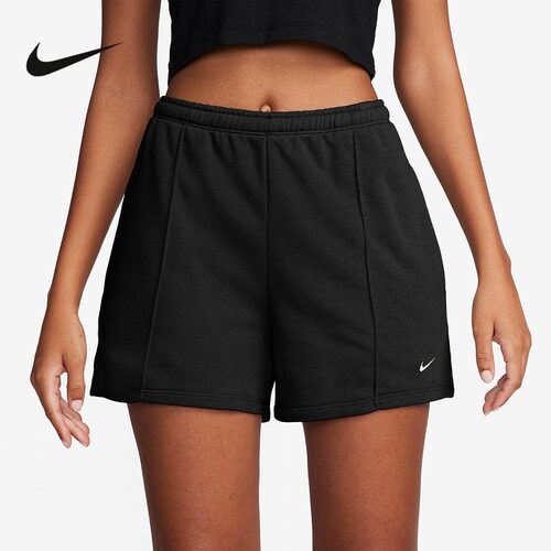 Nike耐克短裤女夏新款跑步透气宽松刺绣小标训练运动裤HF6941-010