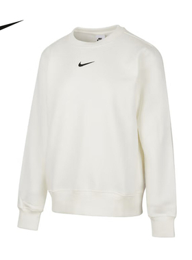 NIKE耐克女卫衣2025春新款刺绣小勾宽松圆领运动套头衫DQ5752-133