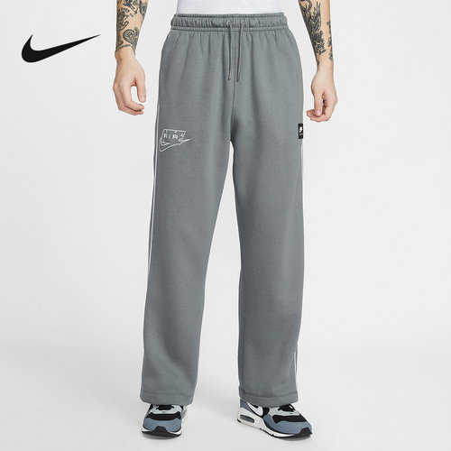 NIKE耐克男裤26春新款刺绣AIR印花针织长裤宽松直筒裤 IF1285-084