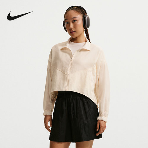 NIKE耐克女子轻薄外套夏季新款皮肤衣透气梭织运动夹克IF0588-103