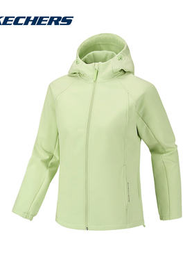 Skechers斯凯奇女士秋冬休闲时尚舒适梭织连帽外套 P126W001/0420